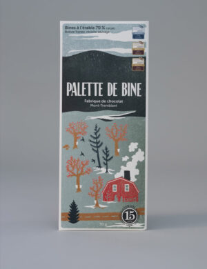 Chocolat Palette de Bine, Bines à l'érable 70% cacao Bolivie sauvage