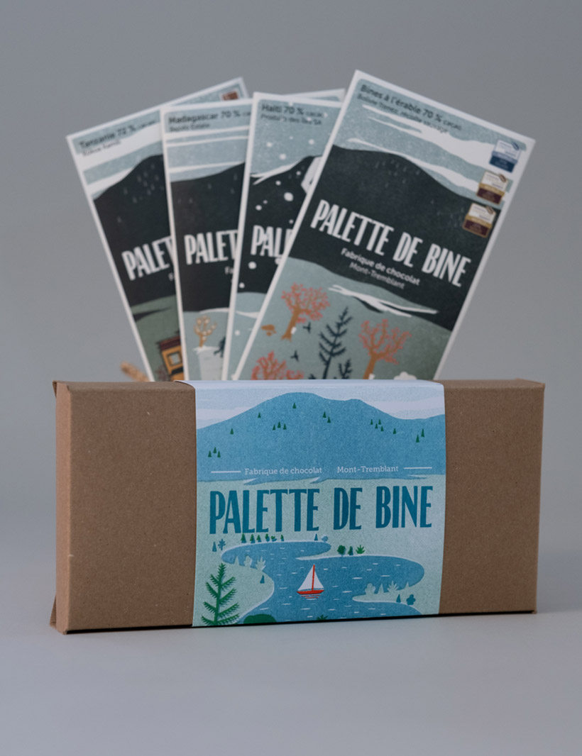 Boite ensemble 4 palettes chocolats noirs