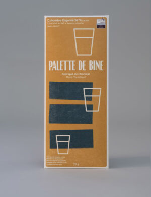 Chocolat Palette de Bine, Cacao Colombie Huila 50% - Chocolat au lait et beurre noisette