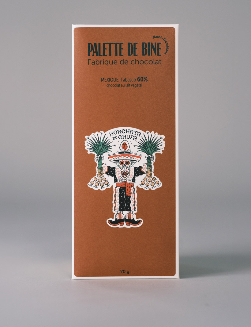 Emballage de la tablette de chocolat Horchata de Chufa 60% cacao